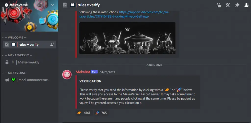 Mekaverse Discord group