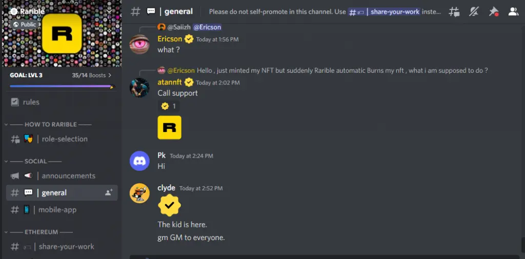 Rarible is Discord group