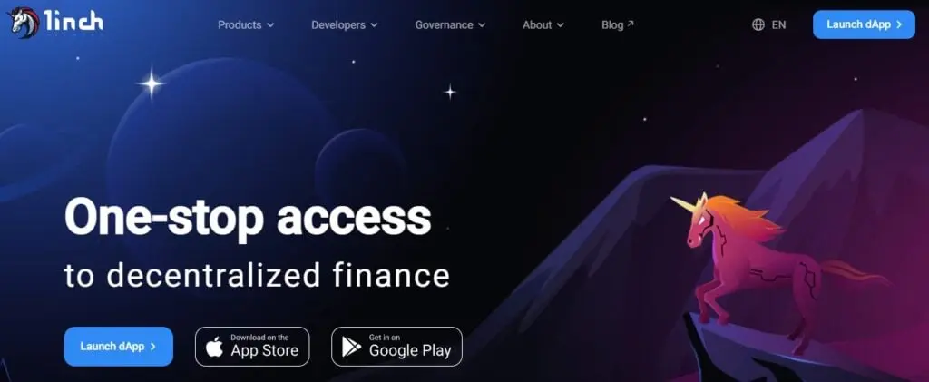 1inch offers high liquidity rates with low fees for traders