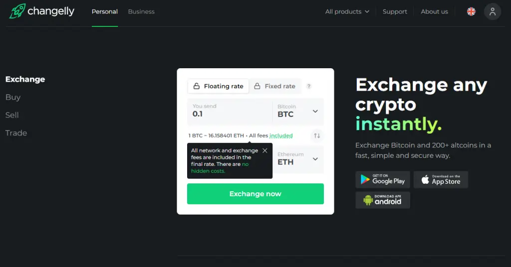 Changelly provides safe and reliable trading