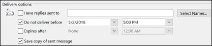 schedule your email on outlook