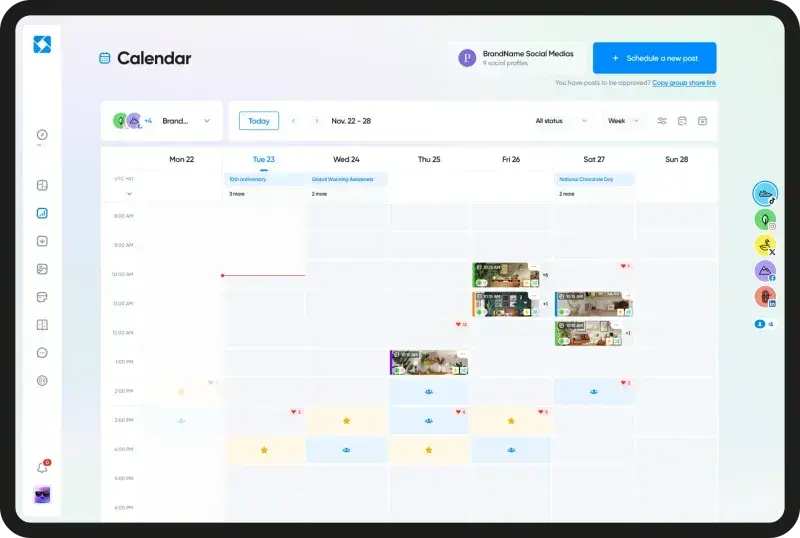Iconosquare calendar