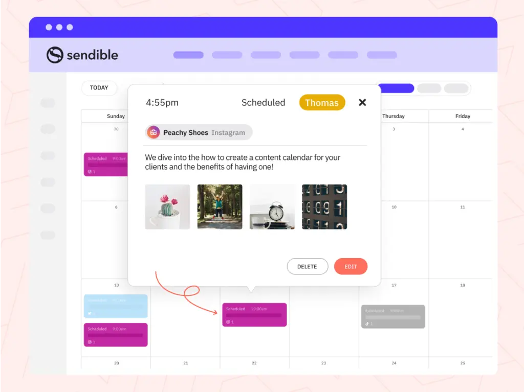 Sendible scheduling tool