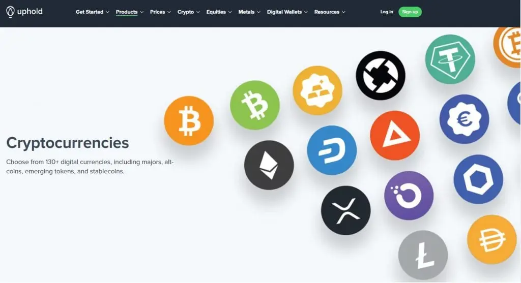 Uphold offers digital and non-digital assets for purchase