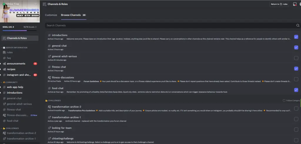 Chloe Ting’s Discord Community Server