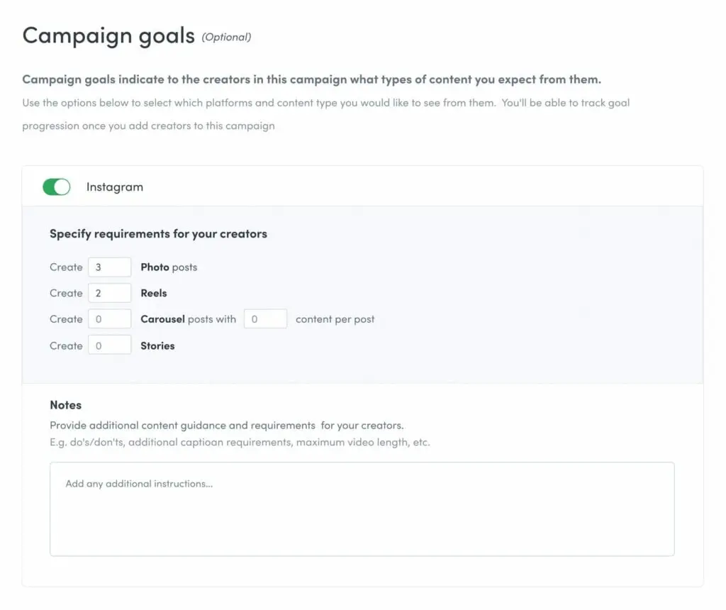 Campaign goals / Pixlee