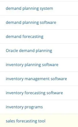 Client PPC campaign keywords
