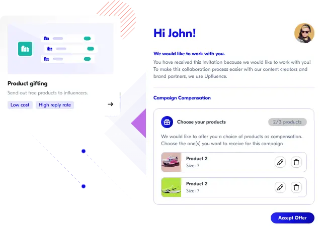 Upfluence product seeding