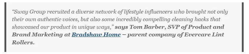 Sway Group testimonial