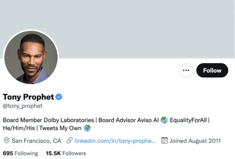 Tony Prophet twitter