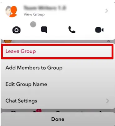 Leave Group button