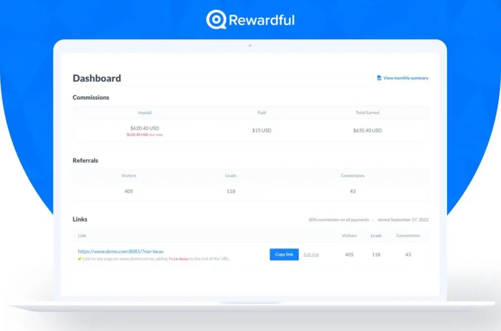 campaign stats Rewardful