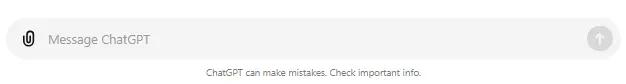 ChatGPT text box footer
