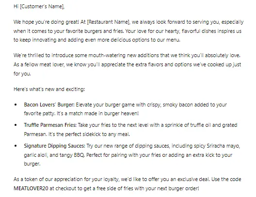 ChatGPT email response