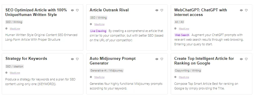 Prompt library 