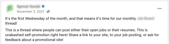 Facebook / Call for Promotions