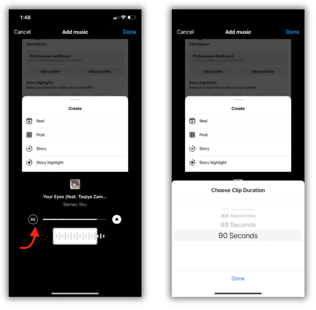 Make Necessary Adjustments - Adding Music to Instagram Posts