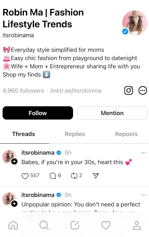 Robin Ma Threads Account
