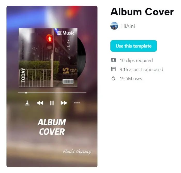 Album Cover CapCut Template