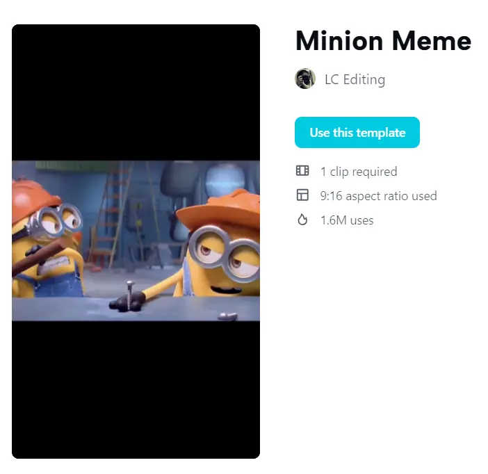 Minion Meme CapCut Template