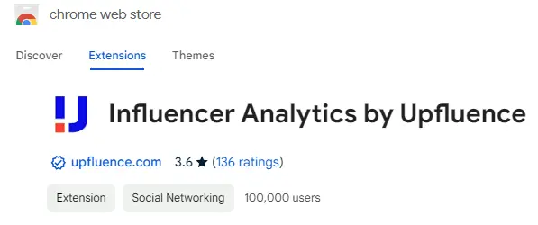 Upfluence google chrome extension