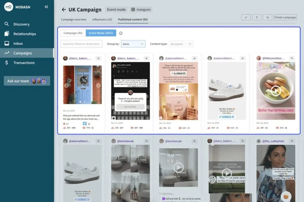 Modash campaign tool