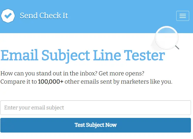 SendCheckIt home page