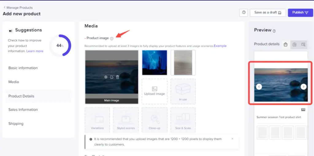 TikTok Shop / product media