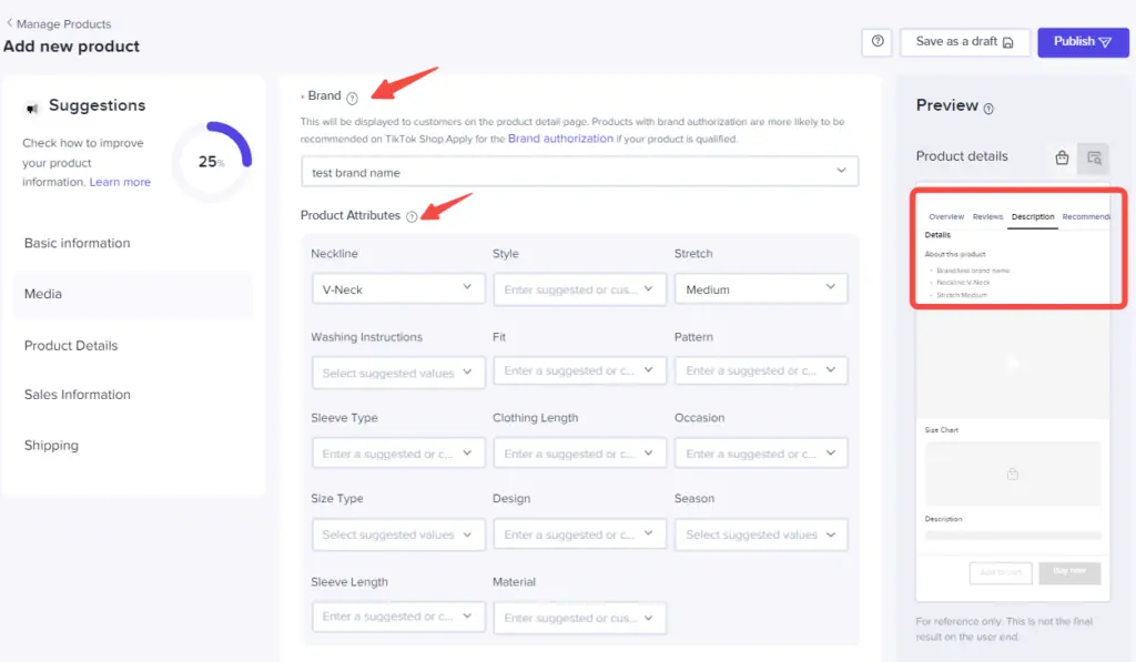 product attributes