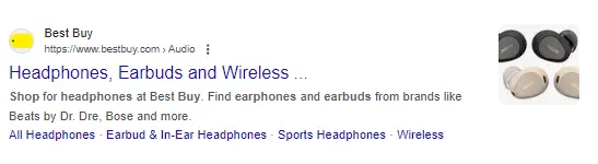 Best Buy in Google SERPs