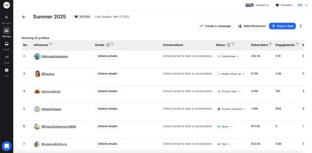 modash - influencer tool