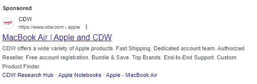 Pinned headline ad