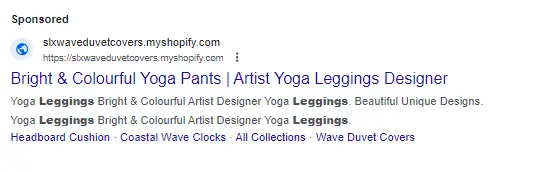 Responsive ad example