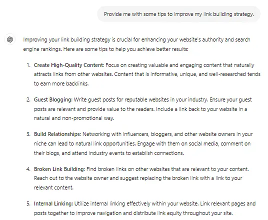 ChatGPT link-building strategies