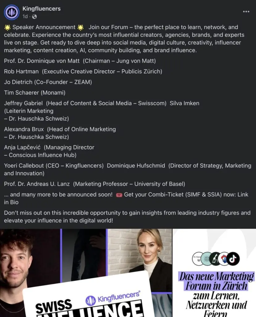 Swiss Influence Marketing Forum