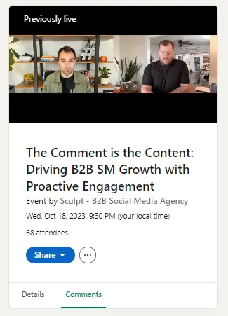Sculpt LinkedIn event 