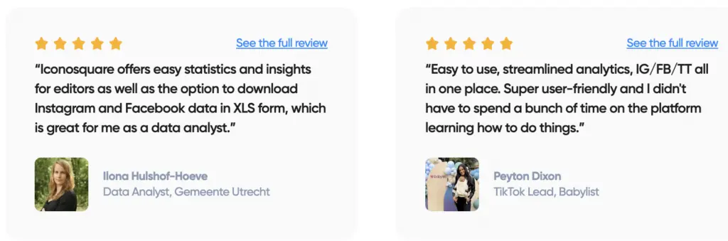 What customers are saying about Iconosquare