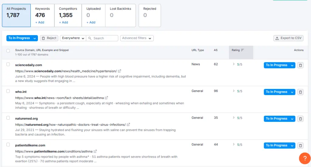 Semrush link building 