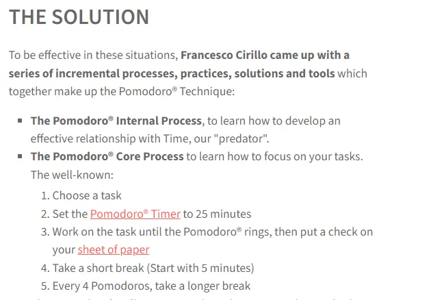 Pomodoro web page