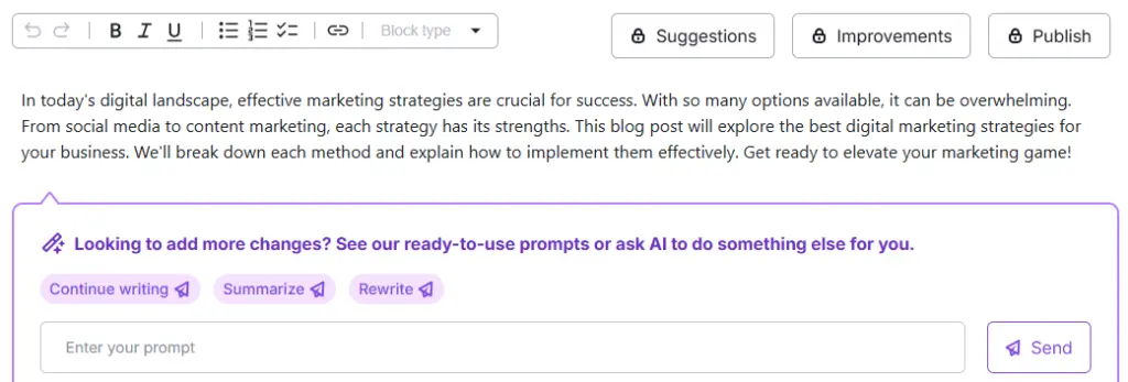 Semrush AI text generator
