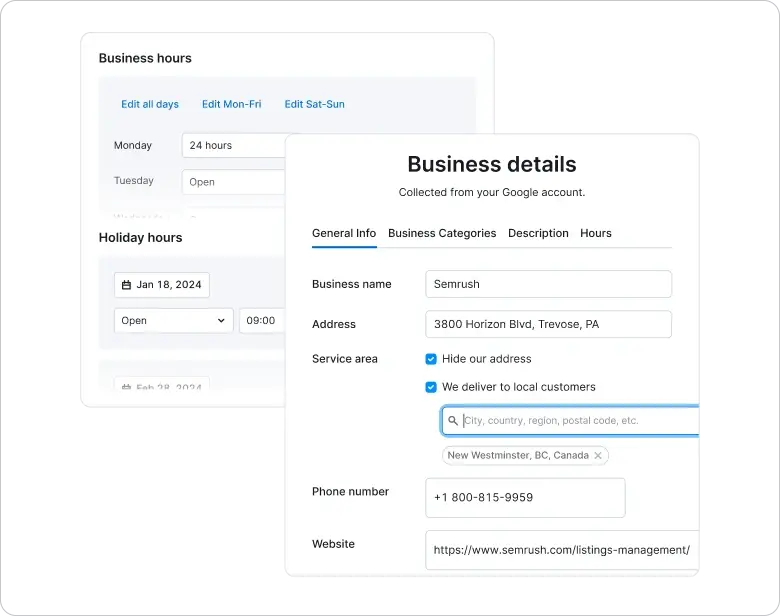 Semrush listing management