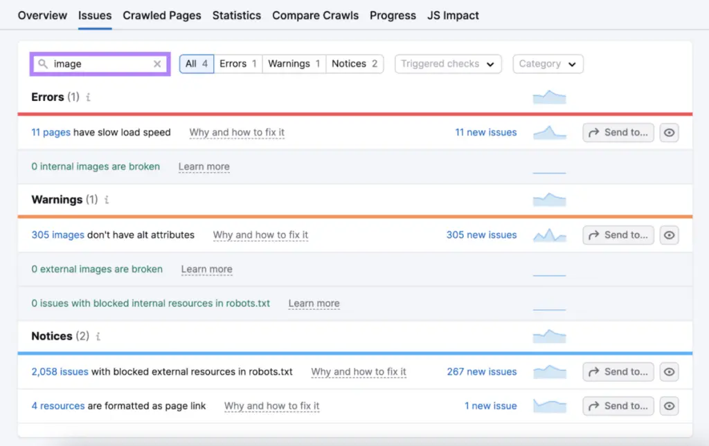 Broken Images in Semrush 