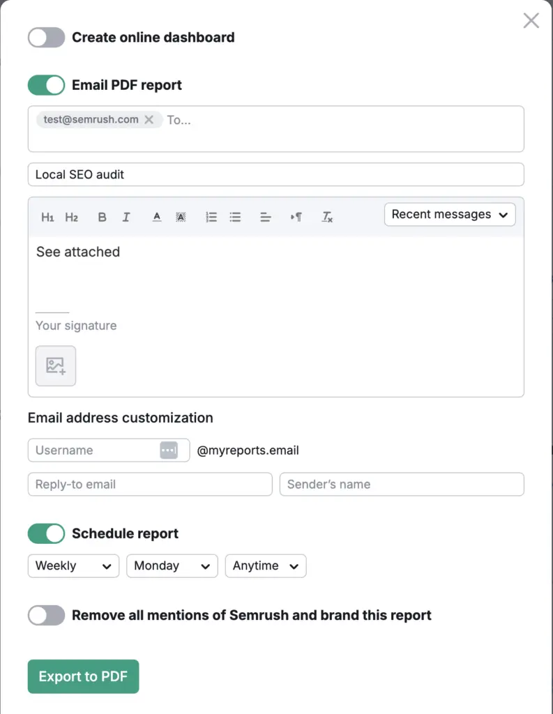 Scheduled reporting 
