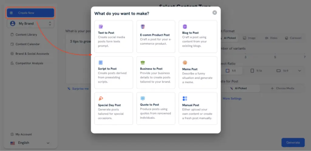 AI Social Content Generator