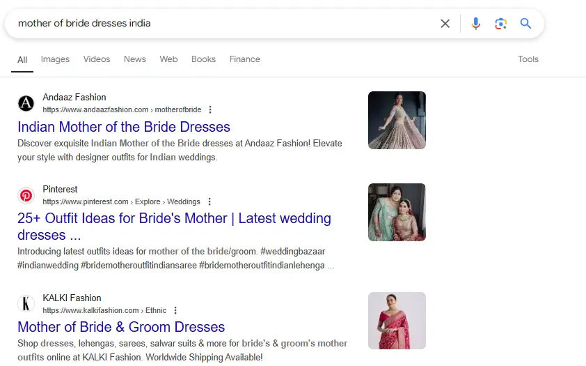 Google search results 