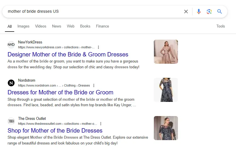 Google search result