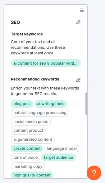 Semrush SEO writing assistant 