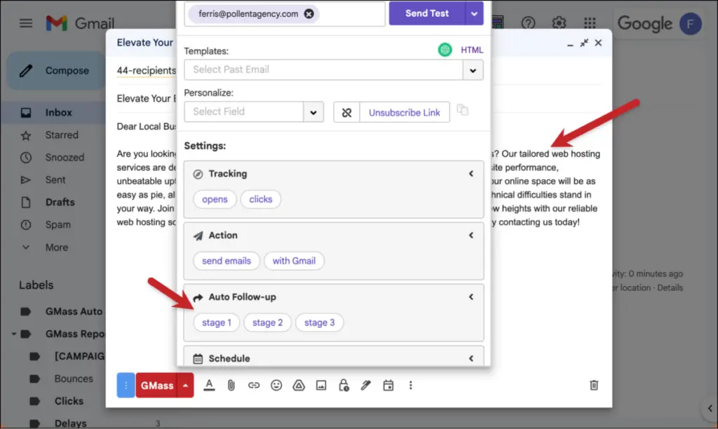 Auto follow-up in GMass