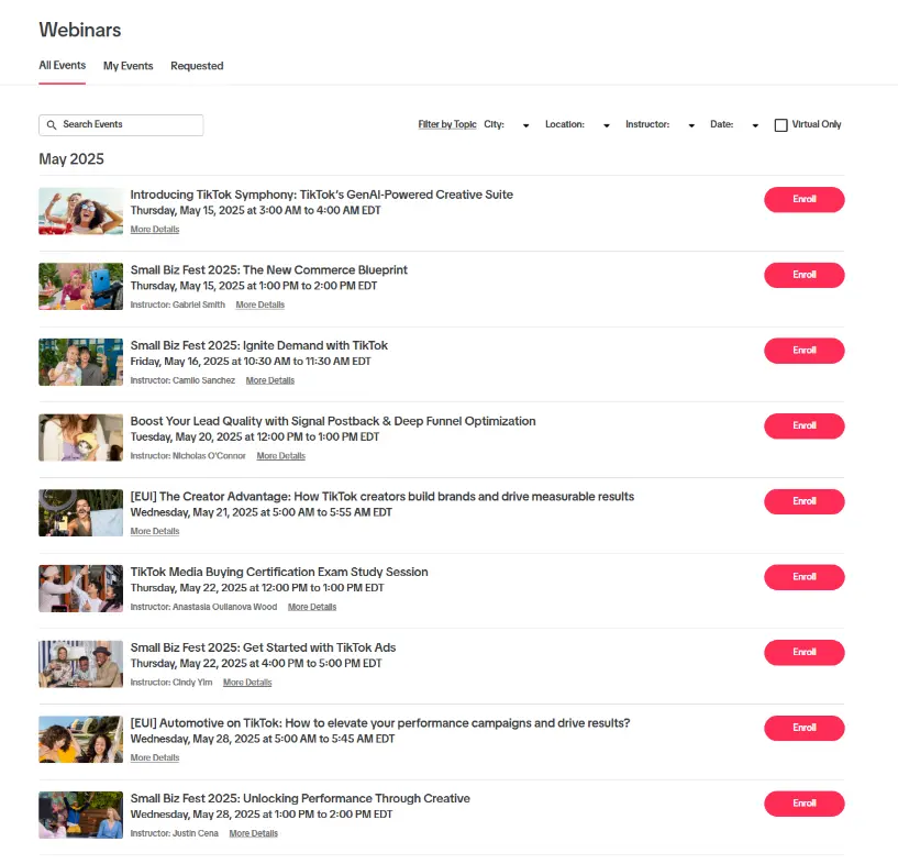 TikTok Webinars