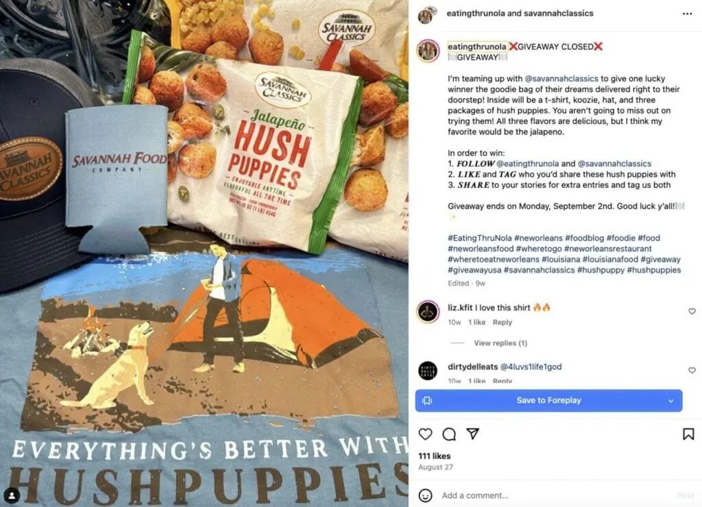 giveaway post